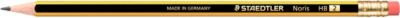 STAEDTLER Noris 122 Bleistift HB mit Radiergummi in Schwarz-Gelb - Bild 1