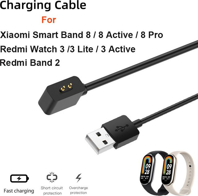 Xiaomi Magnetisches Ladegerät, Silikon, Weiß, Mi Band 8/8Pro/8 Aktive/Redmi Uhr 3 Lite - Bild 1