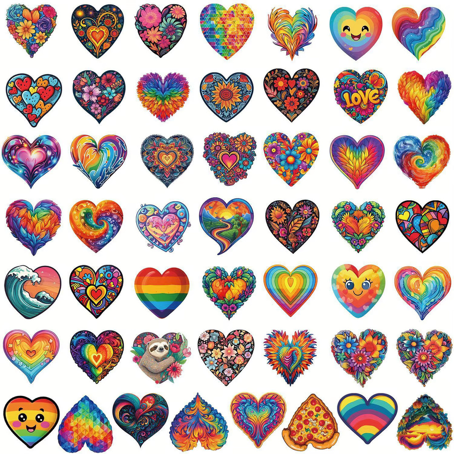 GOGOTU Valentinstag-Graffiti-Aufkleber, Sticker, 50 Stück, multicolour - Bild 2