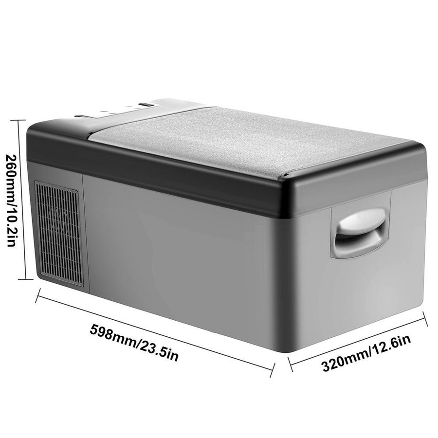 CarvingCenter Kompressor Kühlbox Mini für Fahrzeug und Camping, tragbare Gefrierbox, 15 l, grau - Bild 2