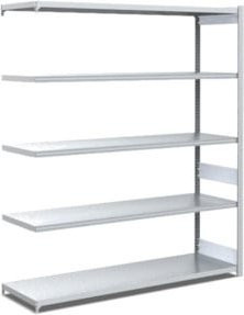 Bito Fachbodenregal Typ M verzinkt silber B/T/H: 130,8 x 52,4 x 200 cm mit 200 kg Belastbarkeit pro Anbaufeld - Bild 1