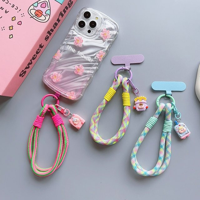 ZHANZHI Universal Handy Lanyard mit Cartoon-Design als Anti-Verlust-Armband für dein Smartphone in Pink - Bild 1