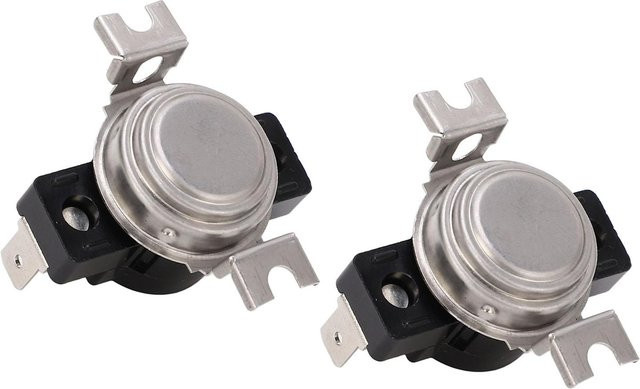 2er-Set Thermostat Schalter KSD302R mit Dual Metall Platte, Temperaturregler für Auto, 250V 25A, Grau - Bild 1