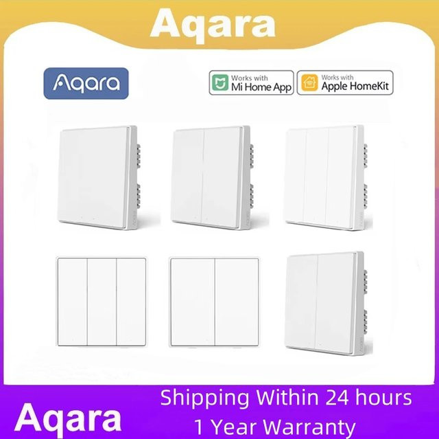 Aqara D1 Smart Wand Schalter ZigBee Drahtlose Lichtsteuerung in Weiß für Mi Home und HomeKit ohne Neutralleiter - Bild 1