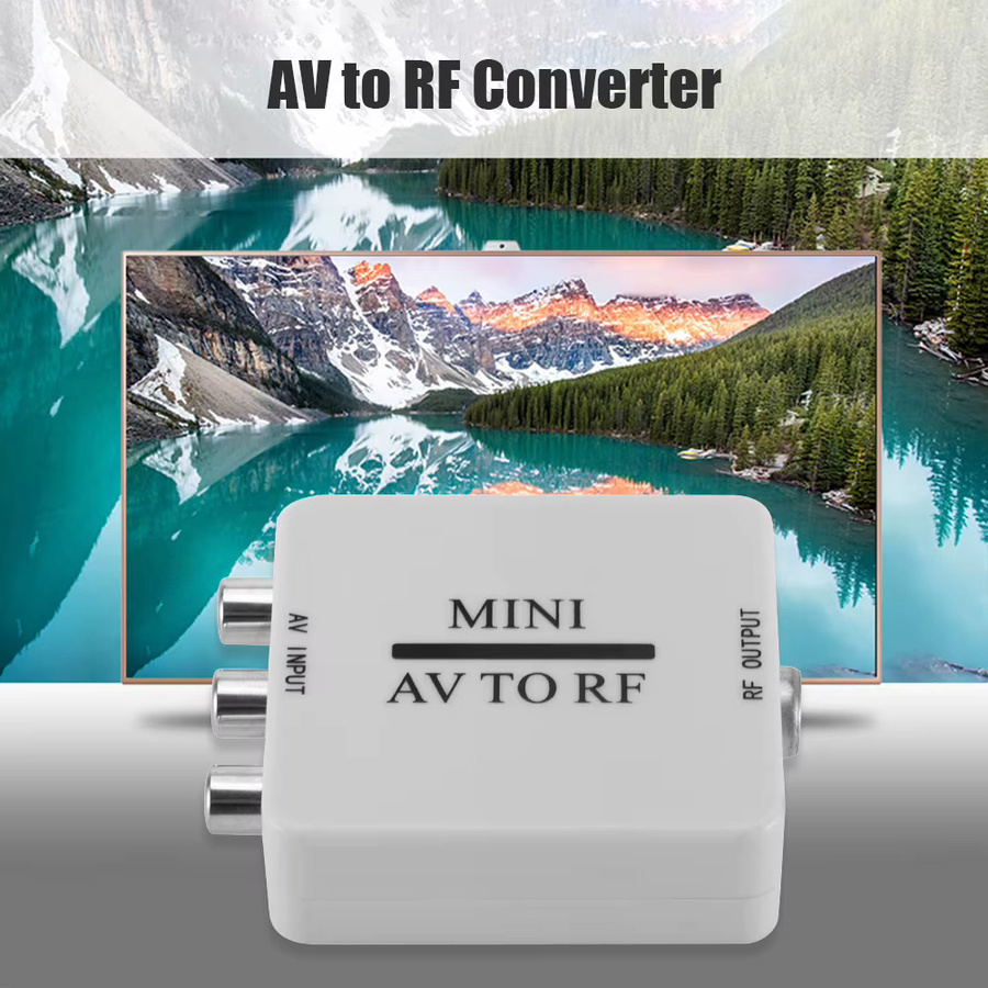 VODOOL AV-zu-RF-Videokonverter in Weiß, multifunktionaler HD-Videoadapter mit Unterstützung für RF 67,25/61,25 MHz Verstärker - Bild 3