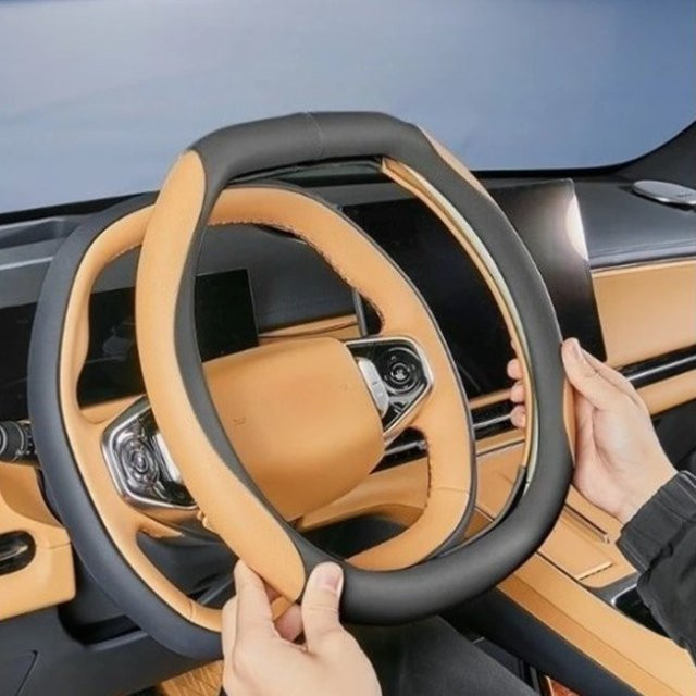 SHUN SOON Lenkradabdeckung für Geely EX5 EM-i, perforiert, rutschfest und atmungsaktiv, autofarben - Bild 1