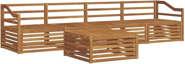 vidaXL Outdoor-Sofagarnitur aus Akazienholz in Braun, 5-teiliges Set mit Tisch und Armlehnen - Bild 1