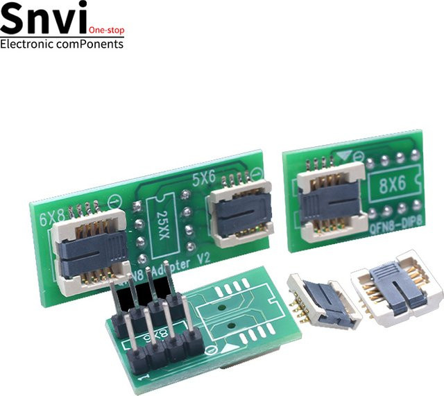 SNVI Duale QFN8-Testsockel Multifunktions-Programmiersockel kompatibel mit WSON8, MLF8, DFN8 und DIP8-Flip-Top, Maße: 6 x 8 mm und 5 x 6 mm - Bild 1