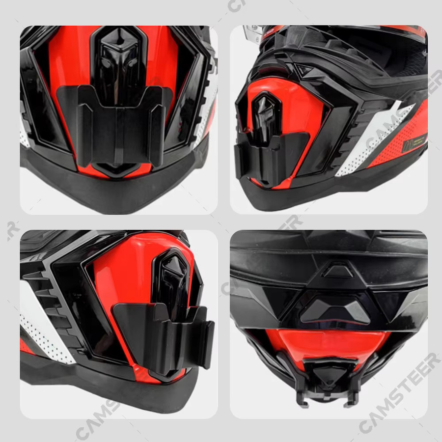 LS2 MX701 Angepasste Helm-Kinnhalterung in Schwarz für GoPro 13 12 11, DJI Action 6 5Pro und Insta360 Ace Pro2 X5 X4 X3 Action-Kameras - Bild 4