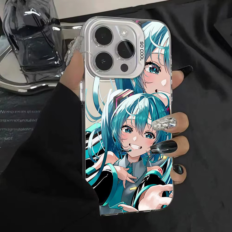 Kawaii Hatsune Miku Handyhülle für iPhone 12 13 14 15 16 Pro Max Plus – Niedrige Anime Schutzhülle in Multicolour - Bild 3