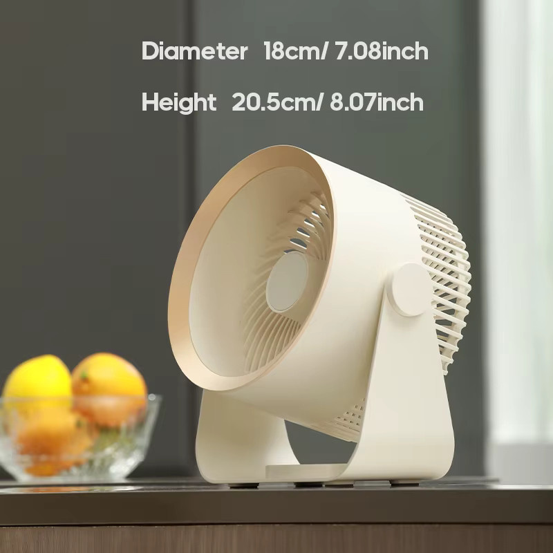 Kinscoter Kabelloser elektrischer Wandventilator in Beige mit 4000 mAh Akku und USB-Anschluss - Bild 5