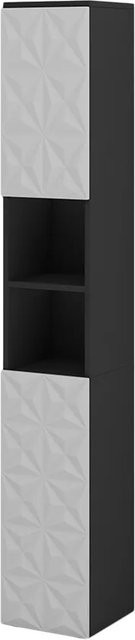 Vicco Badschrank Edge Hochschrank für das Badezimmer in Schwarz/Weiß mit 2 Türen und 6 Fächern, B/T/H: 30 x 22,81 x 190 cm - Bild 2