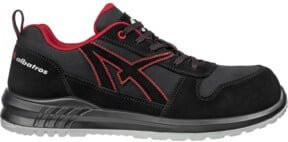Albatros Clifton Low S3 SRC Sicherheitsschuh aus Leder in Schwarz Rot, Schuhgröße 37 - Bild 2