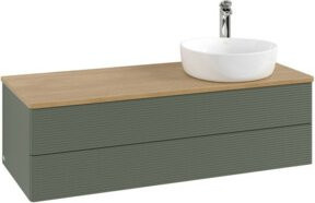 V&B Waschtischunterschrank Antao mit Frontstruktur und Beleuchtung in Eiche honig, B/T/H: 120 x 50 x 36 cm - Bild 1