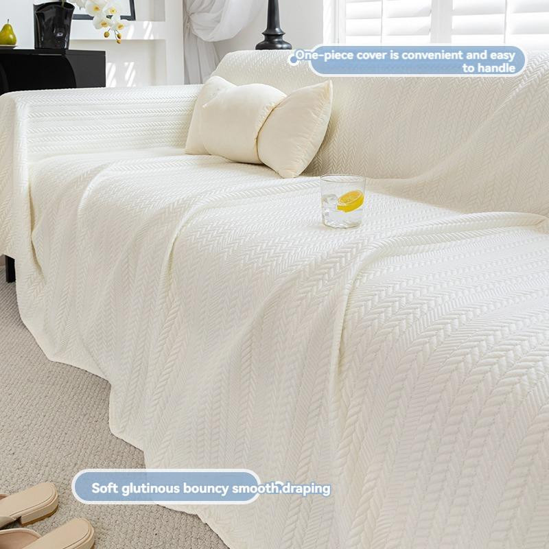 Universeller Sofabezug aus Jacquard-Polyester in Grün, rutschfest und wasserabweisend, B/T: 200 x 130 cm - Bild 1
