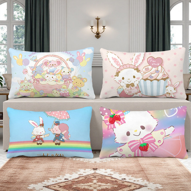 Sanrio Wish Me Mell Kissenbezug Multicolor, rechteckiger Cartoon-Kissenbezug für Sofa und Wohnzimmer - Bild 1