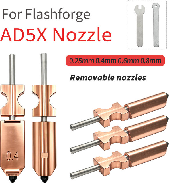Flashforge Adventurer 5X Schnellwechsel-Düsenkit aus gehärtetem Stahl mit 0,4 mm Düse, Hotend und Silikonsocke für dein 3D-Drucker Upgrade - Bild 1