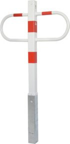 Schake Parkplatzsperre Typ 471F mit Dreikantverschluss und Bodenhülse, herausnehmbar, Breite: 80 cm, Höhe: 90 cm - Bild 1