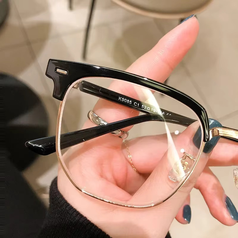 ERIKOLE Korrektionsbrille, Halbrahmen, Rund, Metall, Schwarz, Herren, Blaulichtfilter - Bild 3