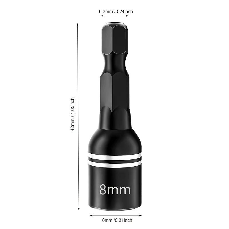 NIUXIANG Adapter Set aus Chrom-Vanadium-Stahl, 10-teiliges Reduzierhülsen-Set für Ratschenschlüssel, Schwarz - Bild 6