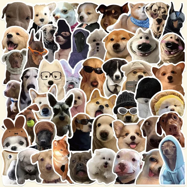 GOGOTU Meme-Hunde-Aufkleber, 50-teiliges Set, multicolor - Bild 1