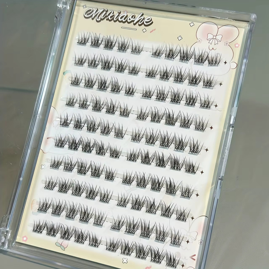 Mixiaohe Falsche Wimpern, Birnenblüten-C-Locken, Natürlich, 100 Stück - Bild 3