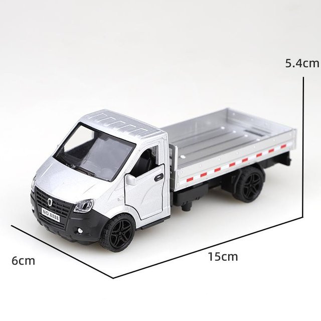 Linyi toy car Legierter Rückzieher-Dreitürer-LKW, 1:34, Grau, Metall, ab 14 Jahren - Bild 1