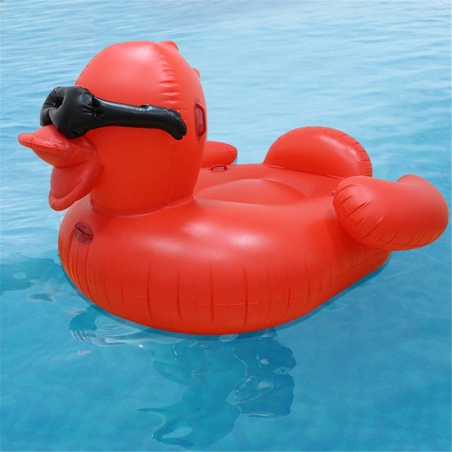 Aufblasbare Rote Ente mit Sonnenbrille von YHSBUY, Riesiges Reitboot als Schwimminsel für die Poolparty - Bild 1