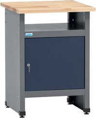 Küpper Werkbank eintürig mit 1 Fach, blau-grau, H: 84 cm, B: 60 cm, T: 60 cm - Bild 1