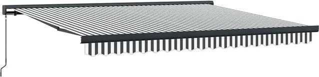 vidaXL Einziehbare Markise aus Aluminium und Polyester, Anthrazit und Weiß, B: 400 cm, T: 300 cm - Bild 1