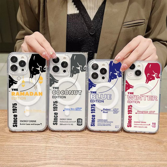 B-Bulls Racing Fashion Magnetische Handyhülle aus transparentem TPU für iPhone 16 15 14 13 12 11 Pro Max X XR XS Max 8 7 Plus - Bild 1