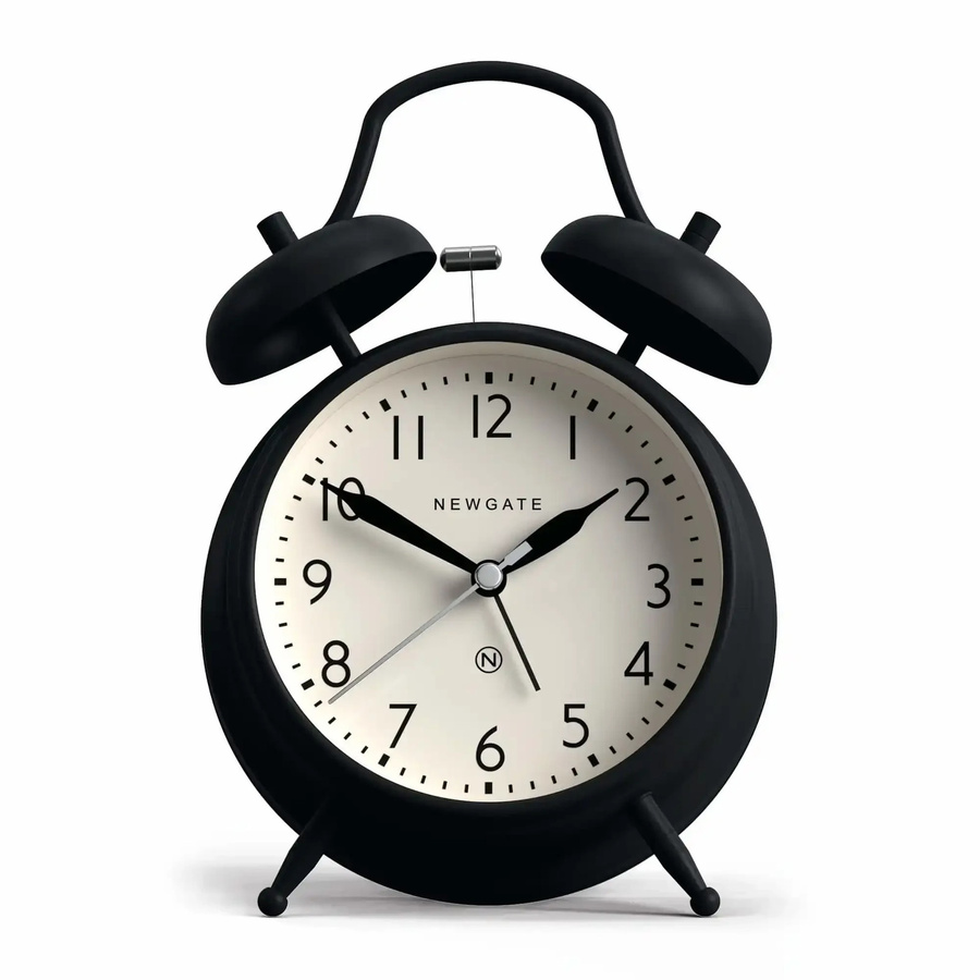 Newgate Covent Garden Wecker analog in Schwarz aus Metall im klassischen Design - Bild 1