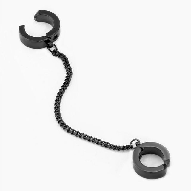 Clip-on Ohrringe Edelstahl, Schwarz, Unisex - Bild 1