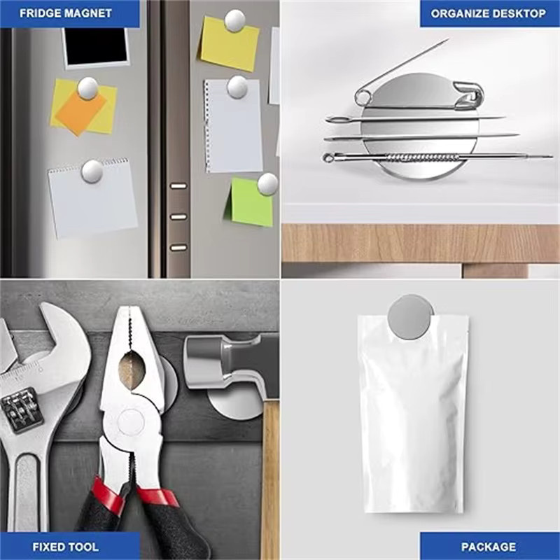 U-POLEMAG Runder Magnet in Silber, Mehrzweck-Scheibenmagnet für Bastelarbeiten, Whiteboards und Büroorganisation, Durchmesser: 10 mm, Dicke: 2 mm - Bild 4