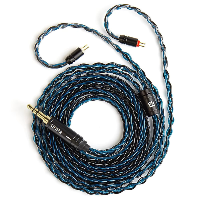 KBEAR ST12 Max Upgrade-Kabel 8-adrig aus versilbertem 4N OFC mit 3,5mm Jack Stecker, 1,5m Länge - Bild 1