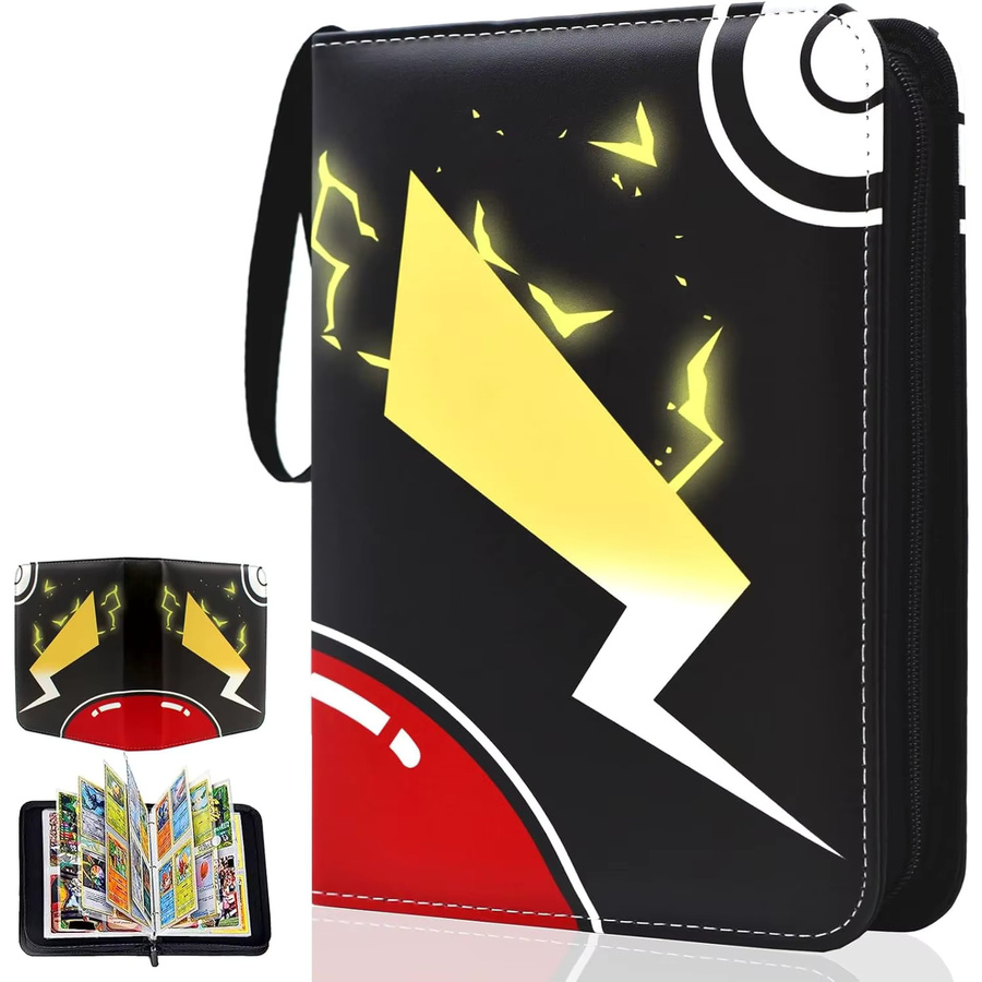 Karten-Sammelalbum aus schwarzem PU-Leder mit 480 Taschen und Reißverschluss für MTG und Sportkarten - Bild 5