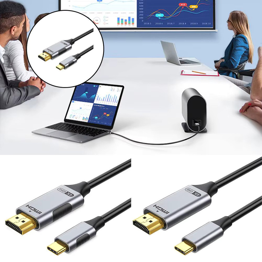 USB-C auf HDMI Adapter in Silber für 4K 60 Hz, Typ C Konverterkabel für iPhone 15 und HDTV - Bild 3