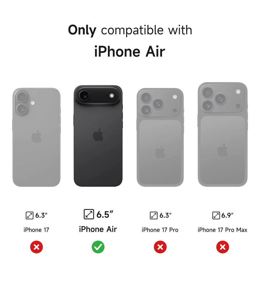 SURITCH Schutzhülle für iPhone Air 2025 mit Kamera-Slide-Abdeckung, verstellbarem Ständer und MagSafe-Kompatibilität, stoßfest, in Schwarz oder Lila - Bild 6