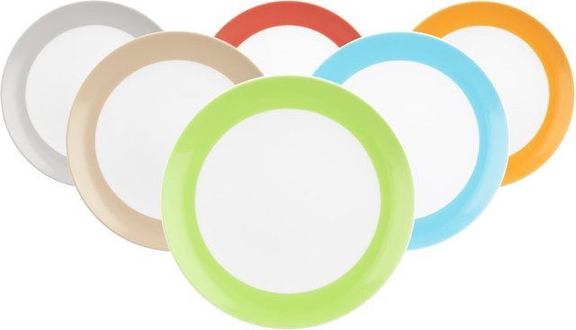 Seltmann Weiden Brotteller Liberty Pure Colors aus Porzellan, 6er Set, Mehrfarbig, Durchmesser: 17,5 cm - Bild 1
