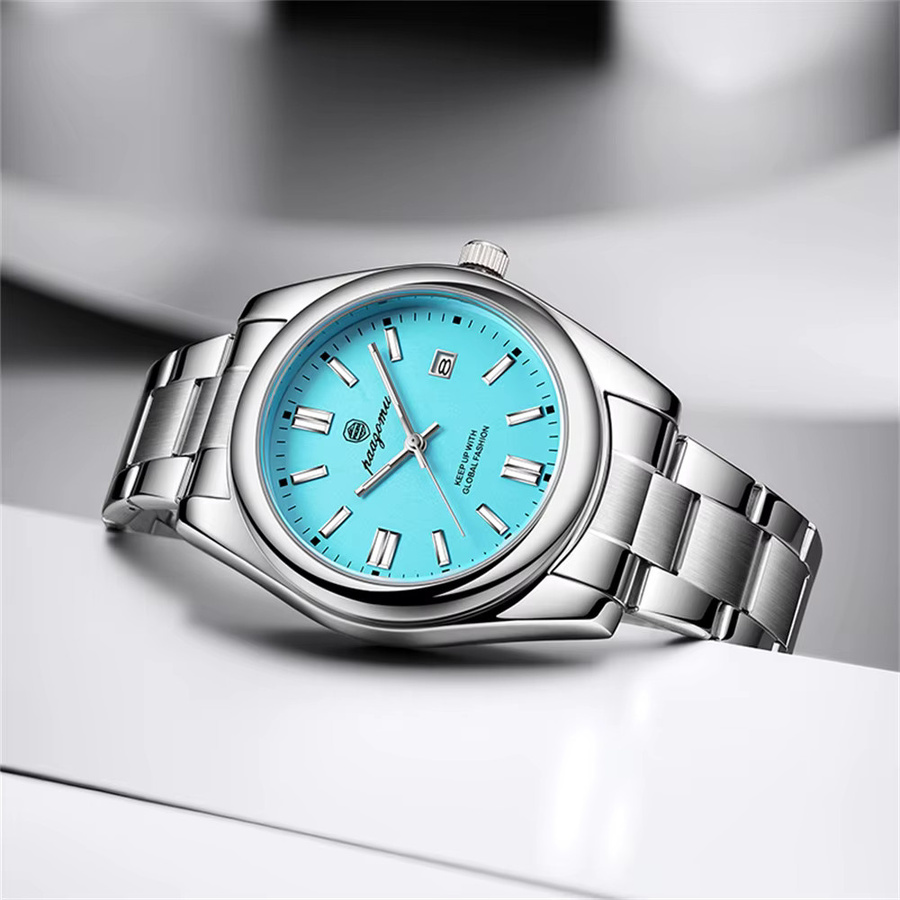 PAAZOMU Armbanduhr Edelstahl, Quarz, Blau, Herren - Bild 4