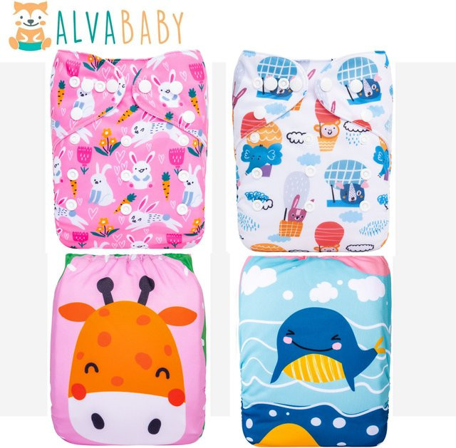 ALVABABY Waschbare Stoffwindelschale für Babys von 3 bis 15 kg mit Pocket-System - Bild 1