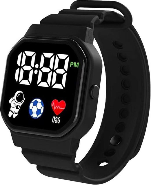 Digitaluhr Kinder, Silikonarmband, schwarz, wasserdicht - Bild 1