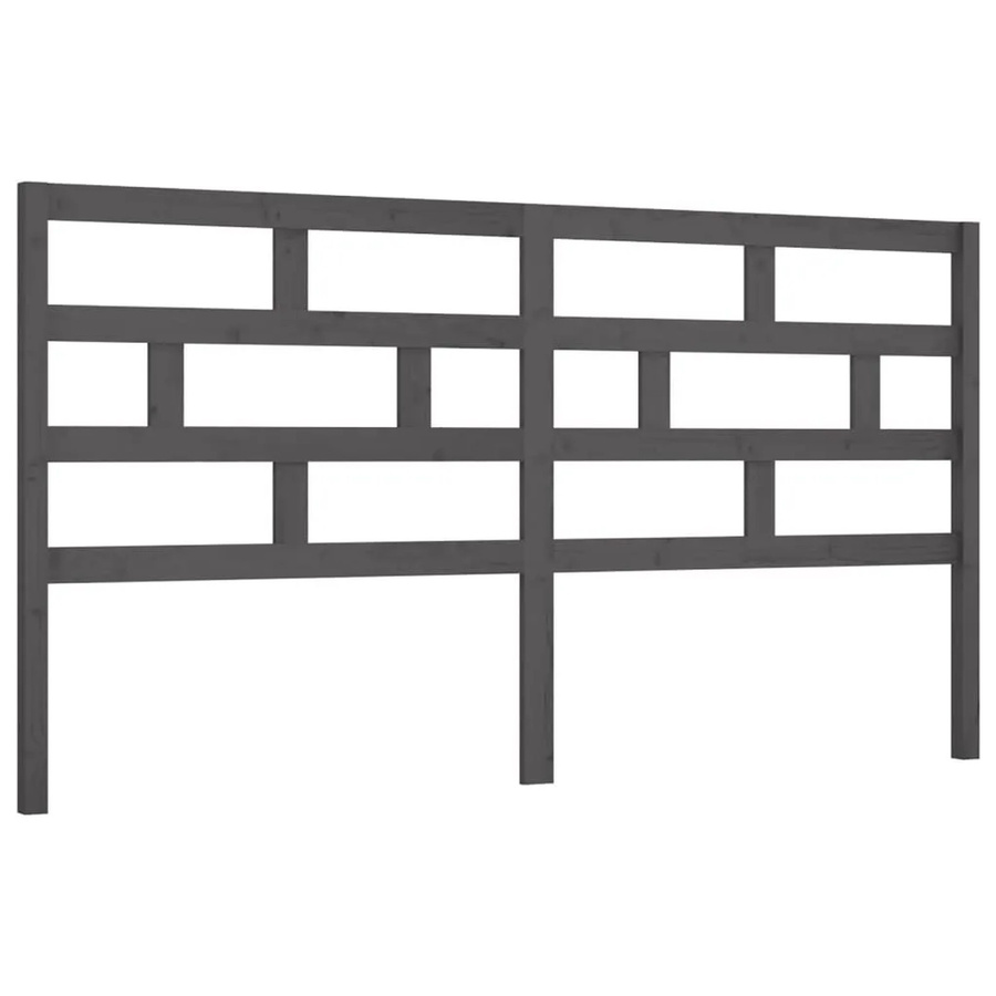 vidaXL Kopfteil aus Kiefer-Massivholz in Grau, B/H: 186 x 100 cm, Tiefe: 4 cm - Bild 2