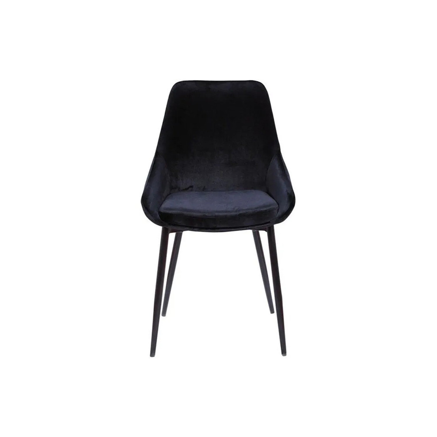 Vente-unique Stuhl Masurie in Schwarz aus Samt und Metall, Breite: 49 cm, Tiefe: 49 cm, Höhe: 49 cm - Bild 2