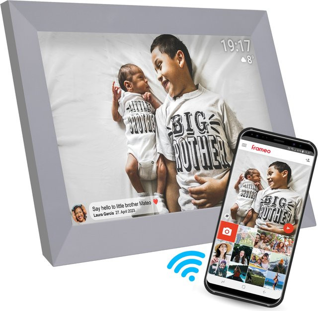Denver PFF-1026 WLAN Bilderrahmen mit 10,1 Zoll Touch-Display und Frameo in Grau - Bild 1