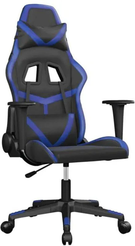 vidaxl Gamingstuhl mit Massagefunktion in Schwarz/Blau aus Kunstleder - Bild 1