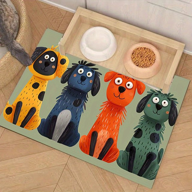 VIKAMA Cartoon-Haustiermatte mit Kieselgur-Erde, schmutzabweisend, weich und rutschfest, wasserabsorbierend, Multicolor, B/T/H: 30 x 30 x 30 cm - Bild 1