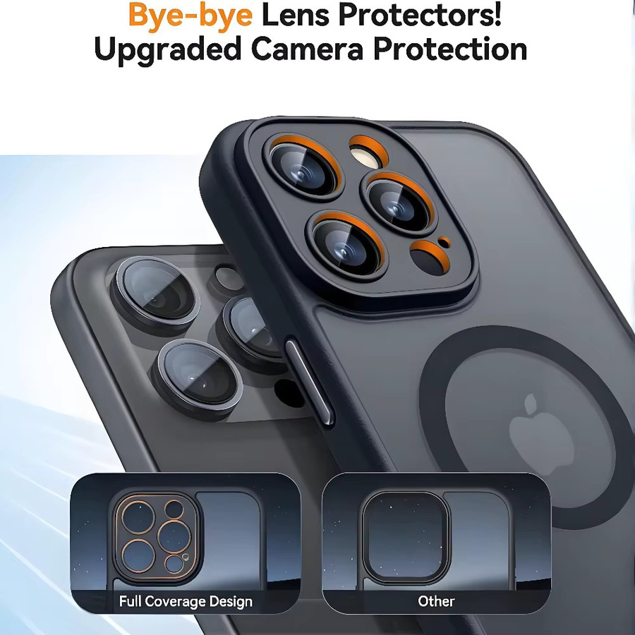 Ricestate Magnetische Handyhülle für iPhone 11 bis 17 Pro Max, Transparent Schwarz mit MagSafe Unterstützung - Bild 3