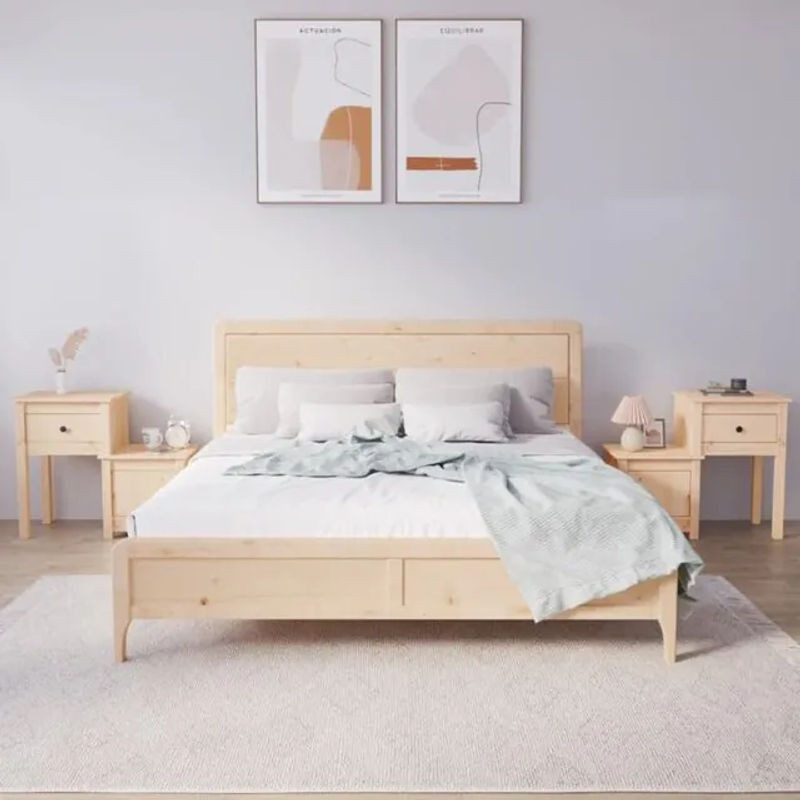 Set aus 2 Nachttischen aus Massivholz Kiefer in Braun von vidaxl, B/T/H: 79,5 x 38 x 65,5 cm - Bild 1