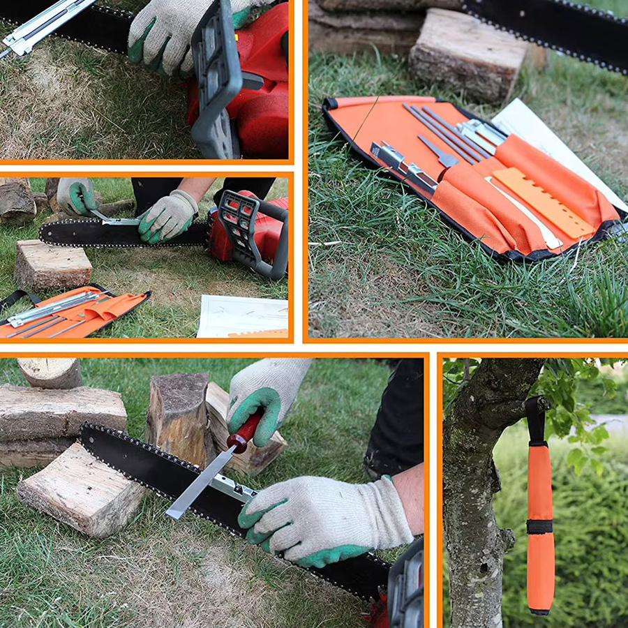 QDS Professionelles Kettensägen-Schärfset mit Montagehalterung für Führungsschiene und Kettenstütze - Bild 4
